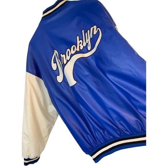VTG Rare Steve & Barrys XXL Brooklyn Varsity Jacket Blue Wool RR10729 Mens - Picture 1 of 12